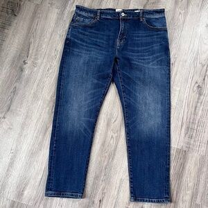 Flint Tinder Jeans Mens 38x30 Slim Fit Blue Dark Wash Stretch Denim